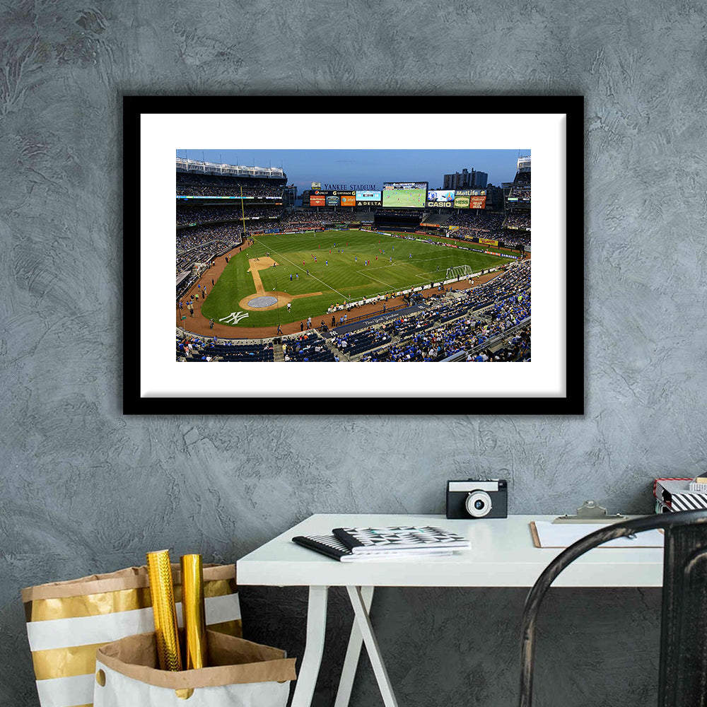 Stadium Yankee, Stadium Canvas, Sport Art, Gift for him, White Border Framed Art Print Wall Decor