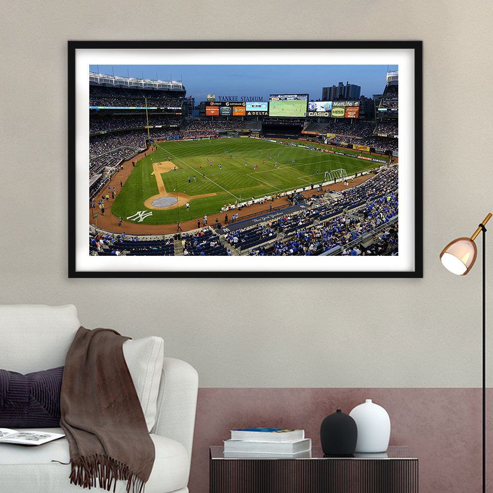 Stadium Yankee, Stadium Canvas, Sport Art, Gift for him, White Border Framed Art Print Wall Decor