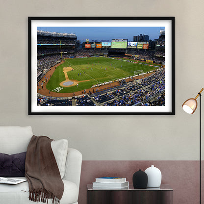Stadium Yankee, Stadium Canvas, Sport Art, Gift for him, White Border Framed Art Print Wall Decor