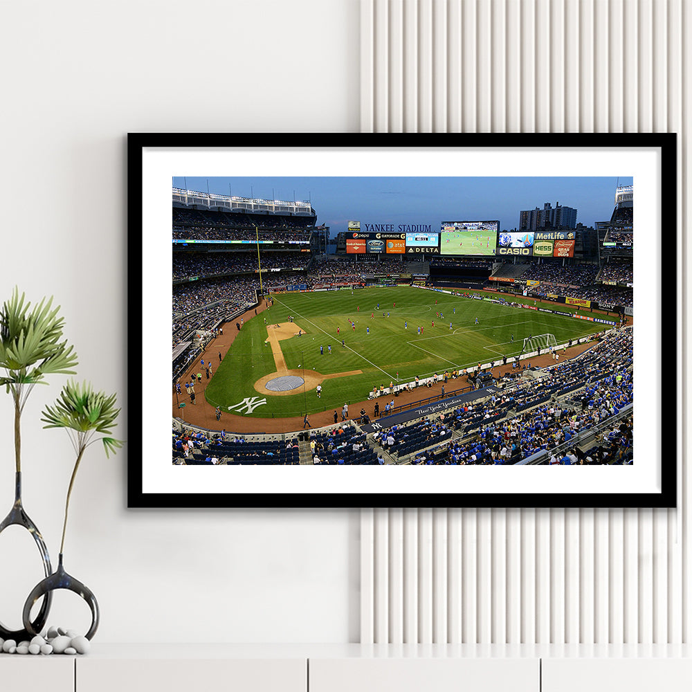 Stadium Yankee, Stadium Canvas, Sport Art, Gift for him, White Border Framed Art Print Wall Decor