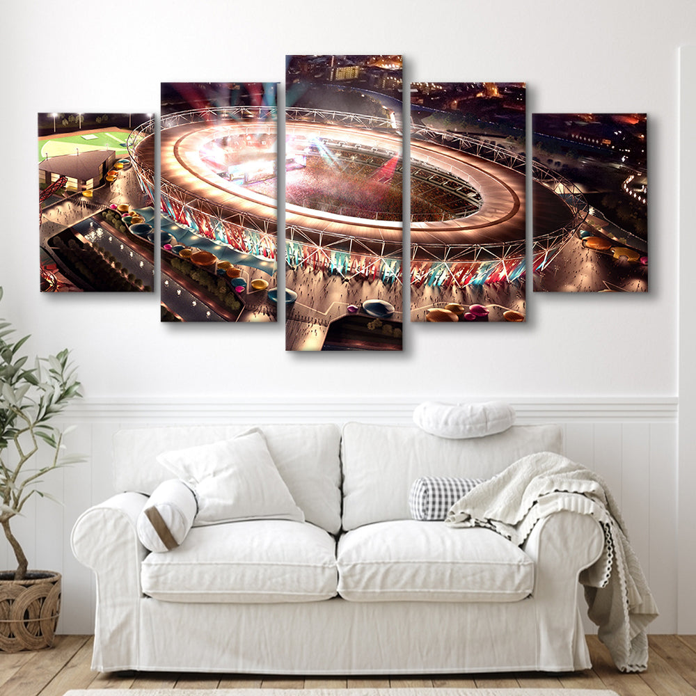 Stadium in London Olympics, Stadium Canvas, Sport Art, Gift for him, 5 Panel, Large Canvas, Canvas Print Wall Art
