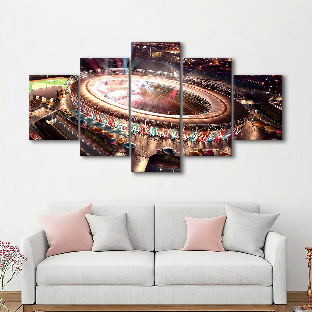 Stadium in London Olympics, Stadium Canvas, Sport Art, Gift for him, 5 Panel, Large Canvas, Canvas Print Wall Art