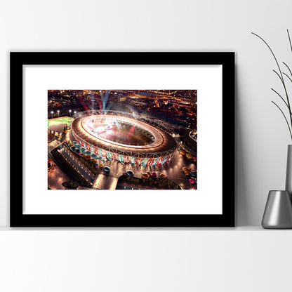 Stadium in London Olympics, Stadium Canvas, Sport Art, Gift for him, White Border Framed Art Print Wall Decor