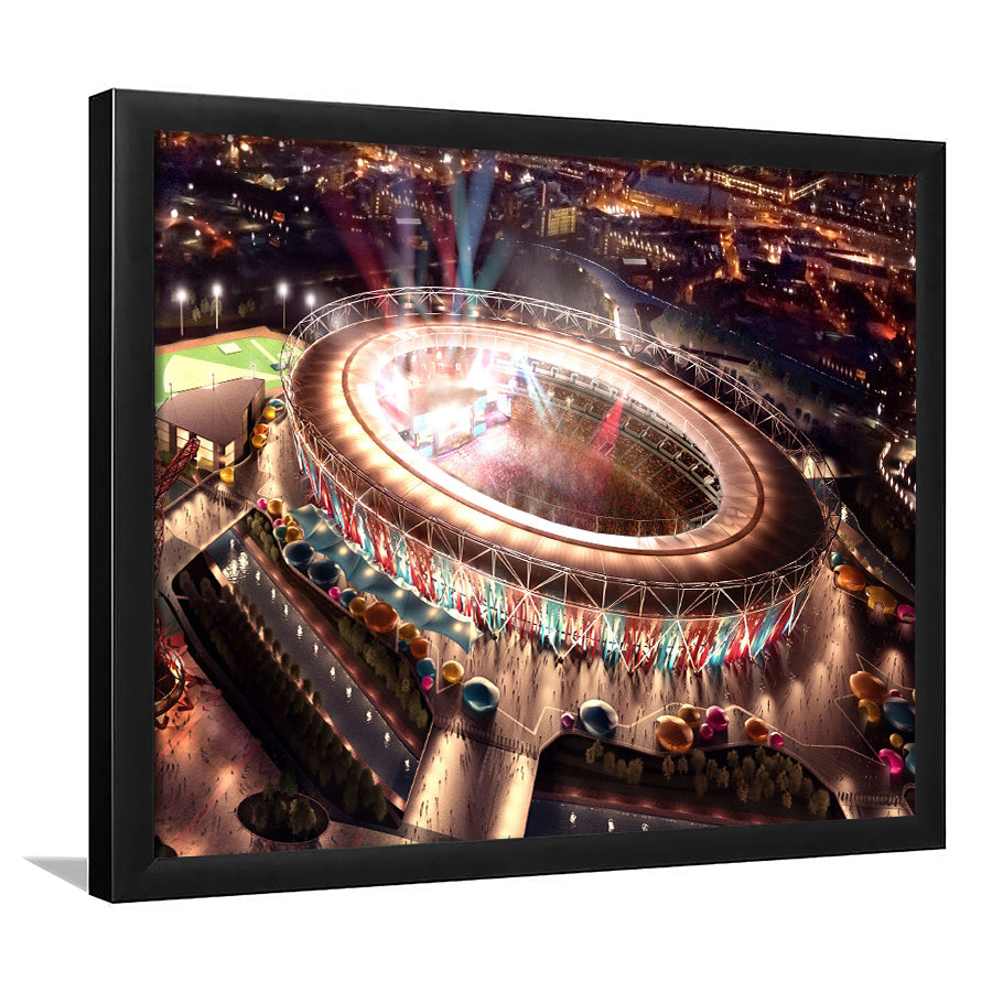 Stadium in London Olympics, Stadium Canvas, Sport Art, Gift for him, Framed Art Print Wall Decor, Picture Framed