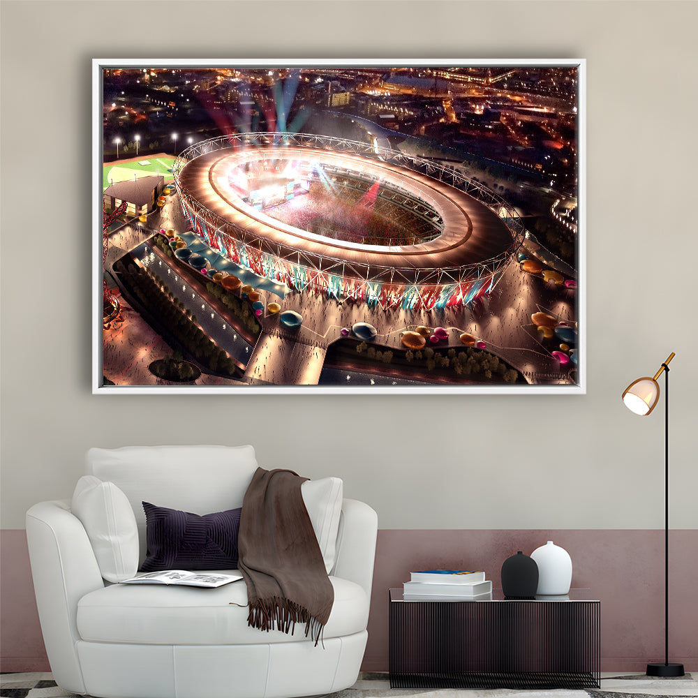 Stadium in London Olympics, Stadium Canvas, Sport Art, Framed Canvas Print Wall Art, Floating Frame
