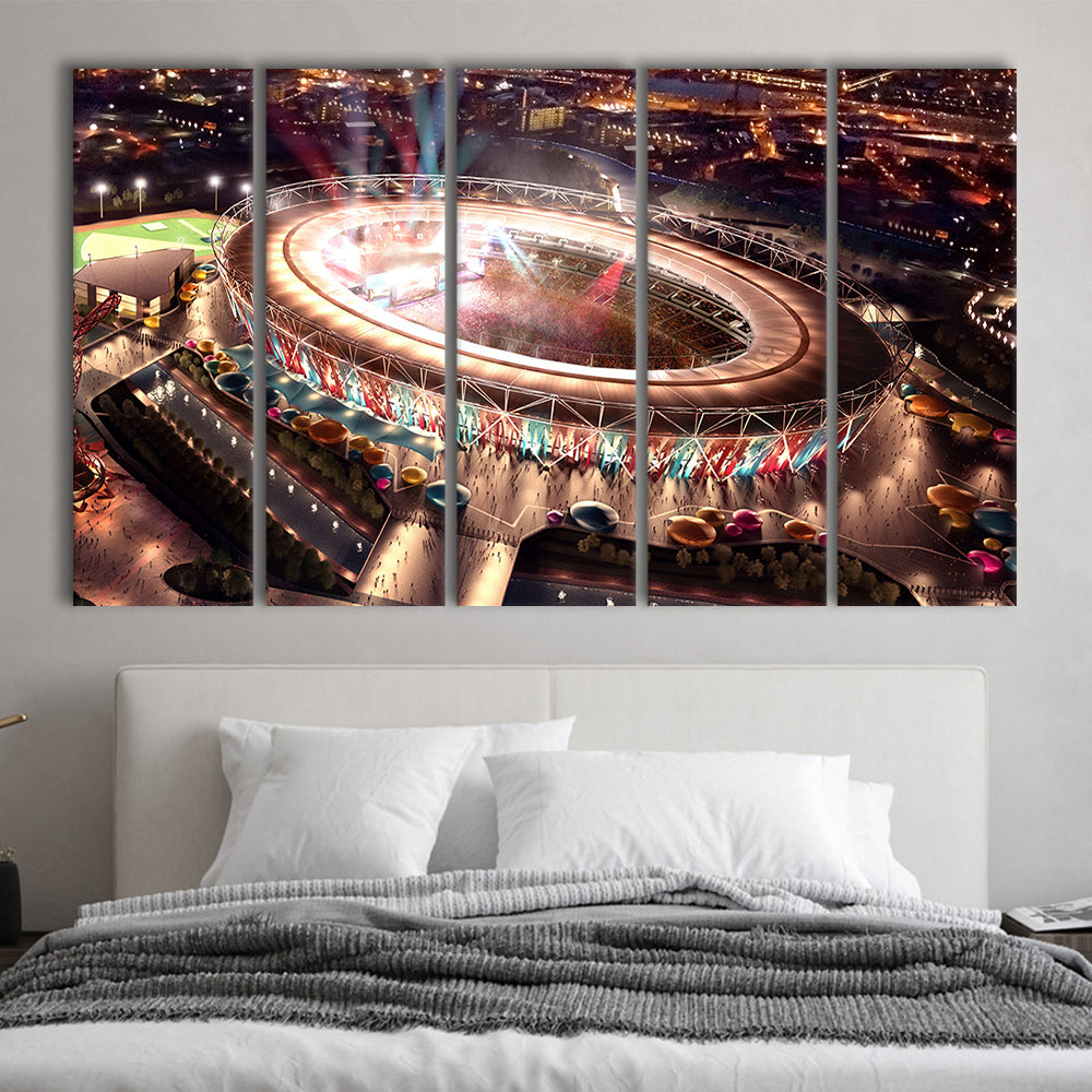 Stadium in London Olympics, Stadium Canvas, Sport Art, 5 Panel B, Extra Large Canvas, Canvas Print Wall Art