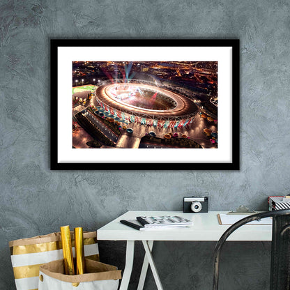 Stadium in London Olympics, Stadium Canvas, Sport Art, Gift for him, White Border Framed Art Print Wall Decor