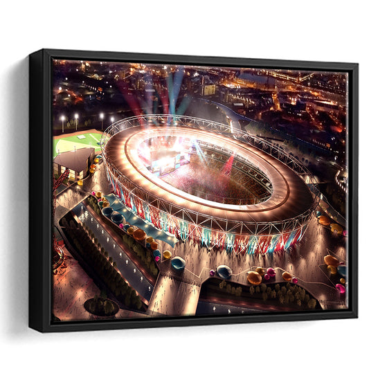 Stadium in London Olympics, Stadium Canvas, Sport Art, Framed Canvas Print Wall Art, Floating Frame