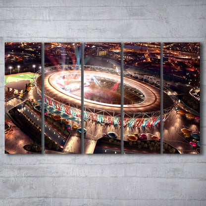 Stadium in London Olympics, Stadium Canvas, Sport Art, 5 Panel B, Extra Large Canvas, Canvas Print Wall Art
