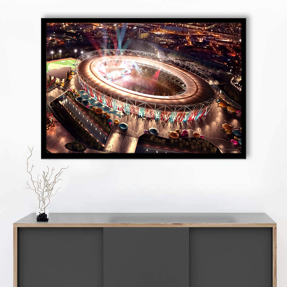 Stadium in London Olympics, Stadium Canvas, Sport Art, Gift for him, Framed Art Print Wall Decor, Picture Framed