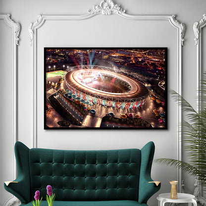 Stadium in London Olympics, Stadium Canvas, Sport Art, Gift for him, Framed Art Print Wall Decor, Picture Framed