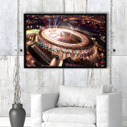 Stadium in London Olympics, Stadium Canvas, Sport Art, Framed Canvas Print Wall Art, Floating Frame