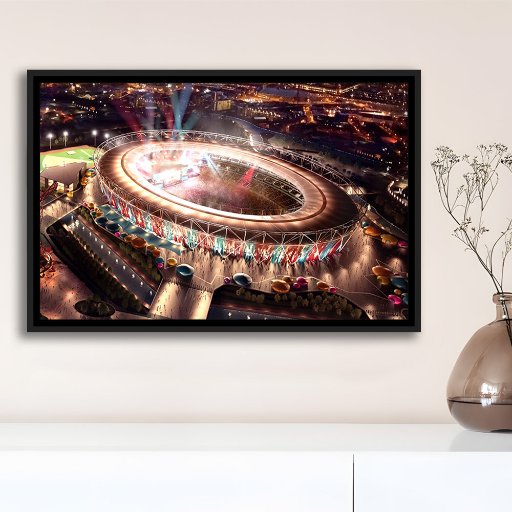 Stadium in London Olympics, Stadium Canvas, Sport Art, Framed Canvas Print Wall Art, Floating Frame
