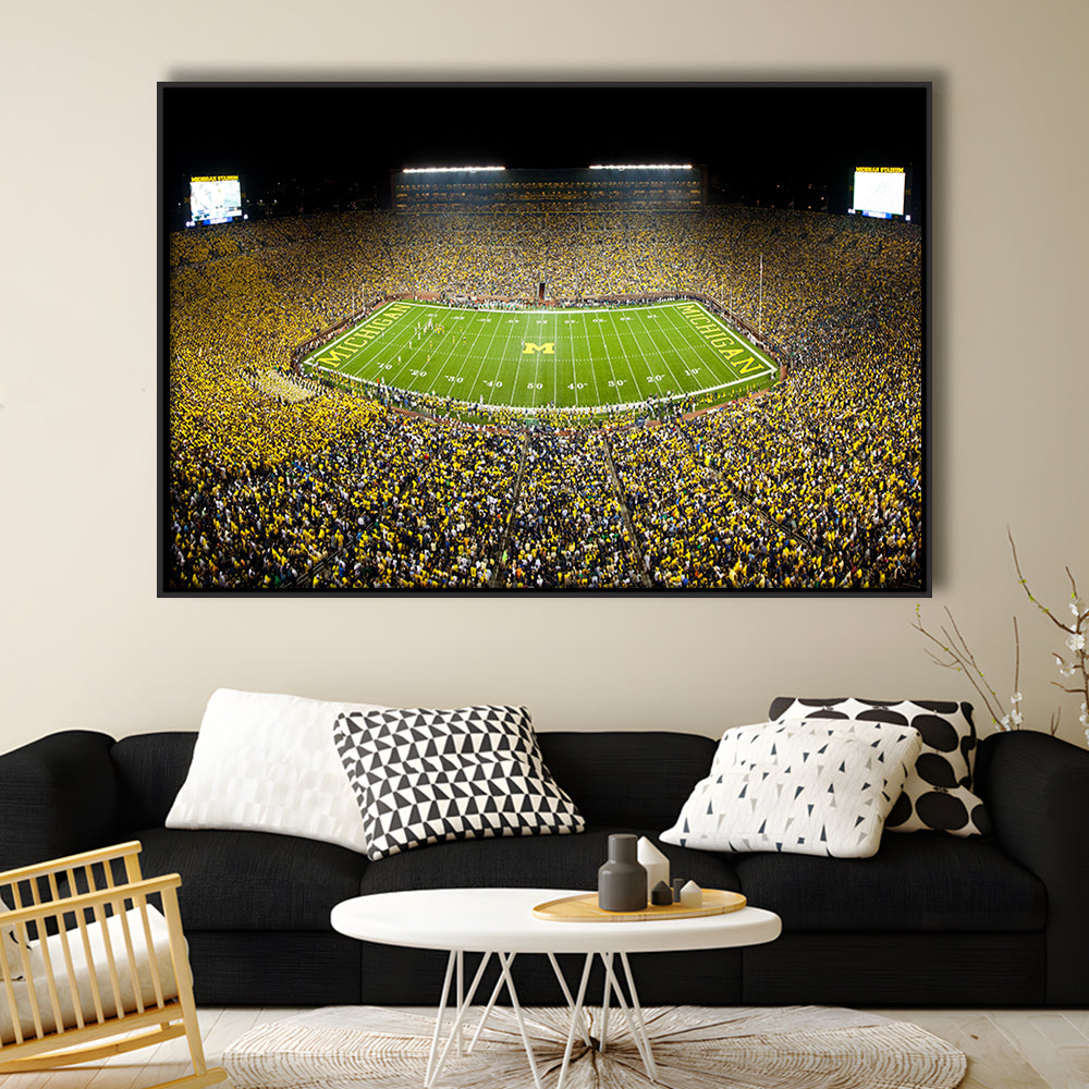 Stadium in Michigan, Stadium Canvas, Sport Art, Framed Canvas Print Wall Art, Floating Frame