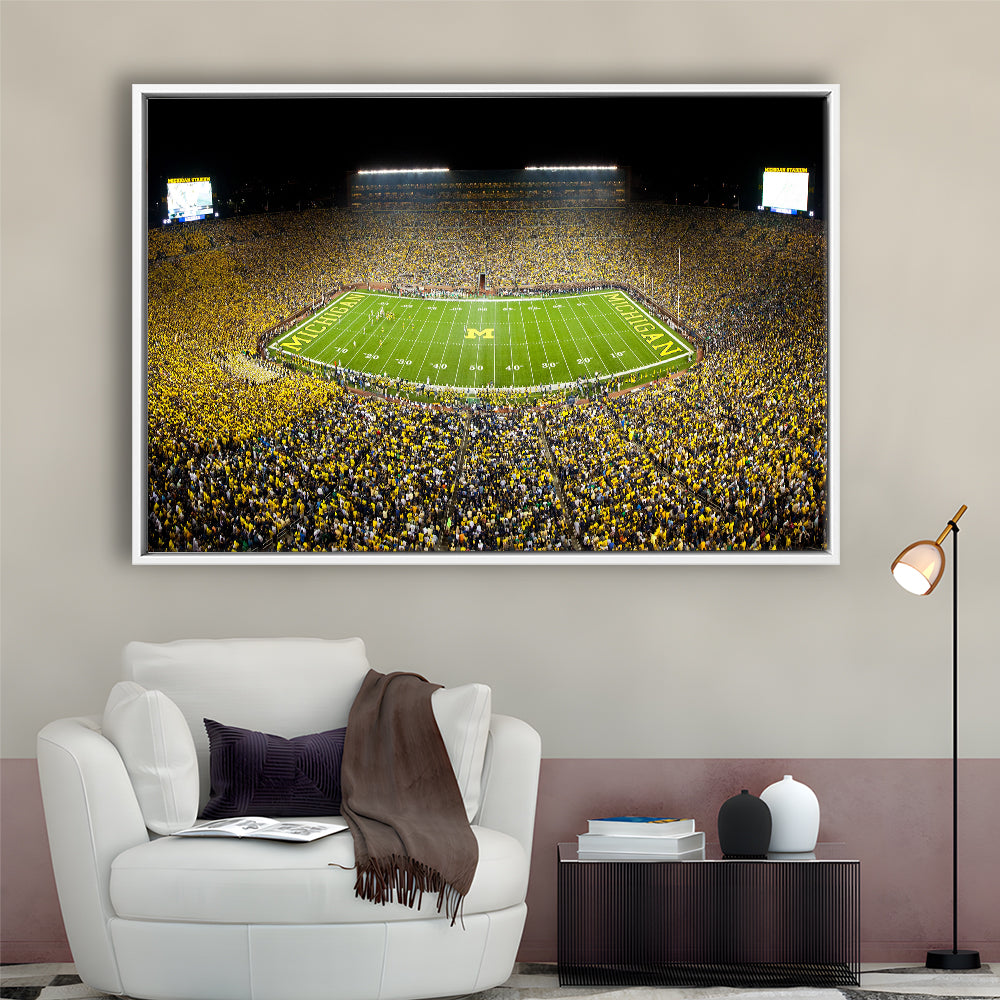 Stadium in Michigan, Stadium Canvas, Sport Art, Framed Canvas Print Wall Art, Floating Frame