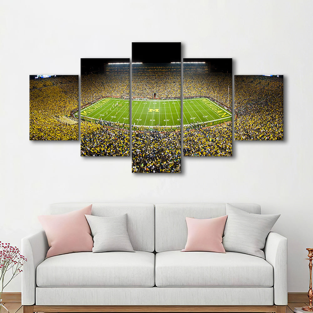 Stadium in Michigan, Stadium Canvas, Sport Art, Gift for him, 5 Panel, Large Canvas, Canvas Print Wall Art