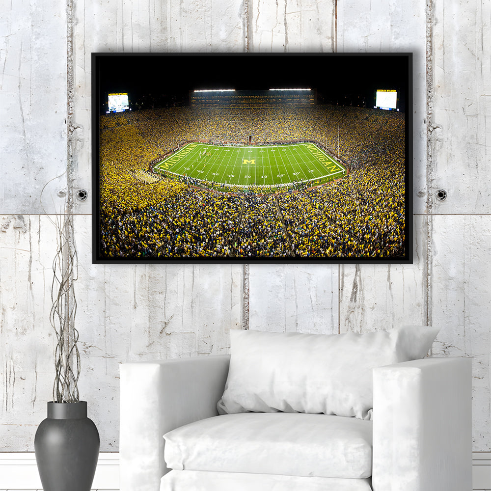 Stadium in Michigan, Stadium Canvas, Sport Art, Framed Canvas Print Wall Art, Floating Frame