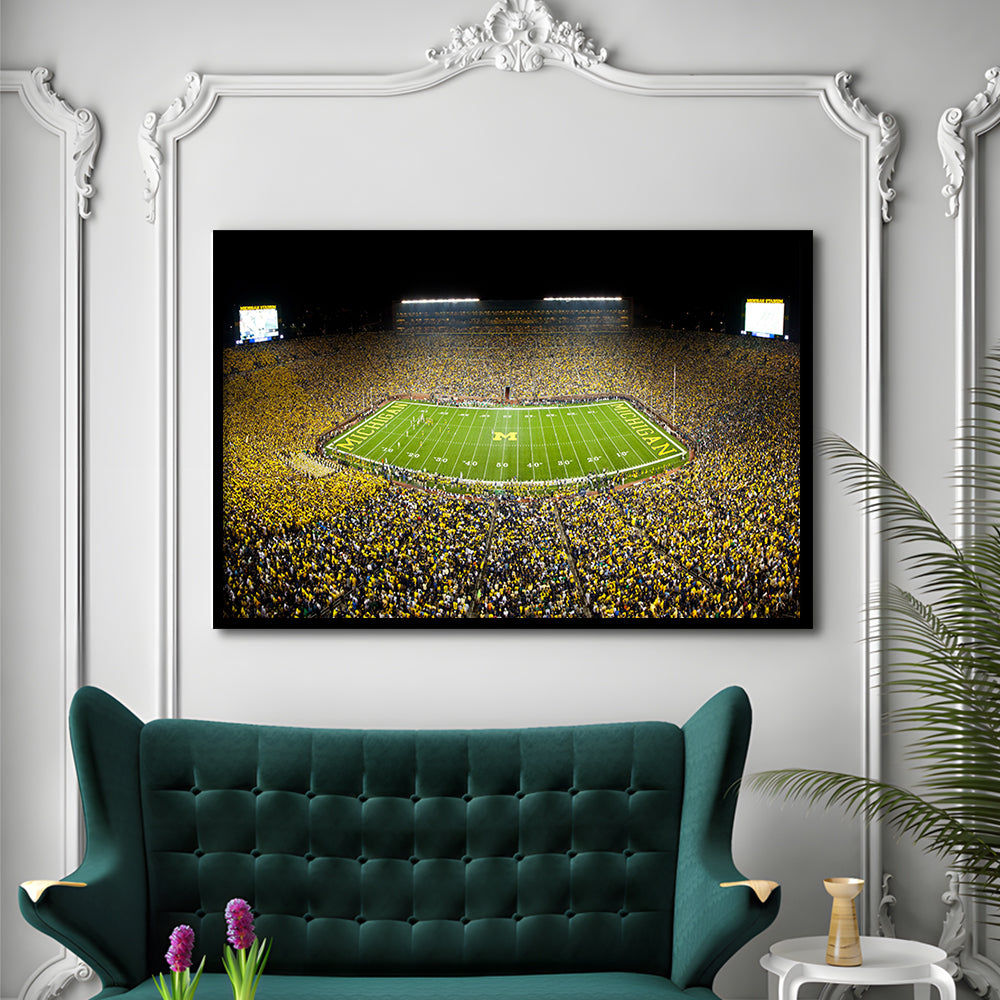 Stadium in Michigan, Stadium Canvas, Sport Art, Gift for him, Framed Art Print Wall Decor, Picture Framed