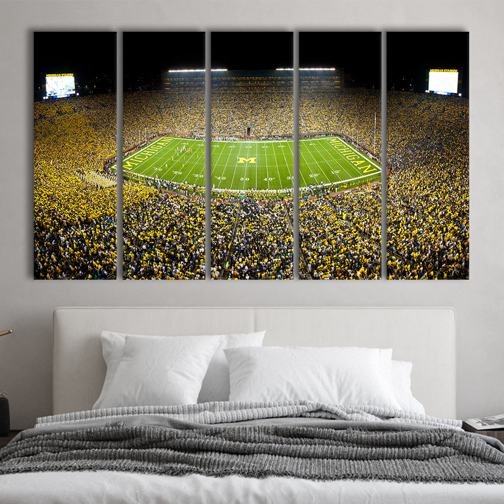 Stadium in Michigan, Stadium Canvas, Sport Art, 5 Panel B, Extra Large Canvas, Canvas Print Wall Art