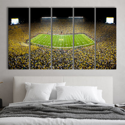 Stadium in Michigan, Stadium Canvas, Sport Art, 5 Panel B, Extra Large Canvas, Canvas Print Wall Art