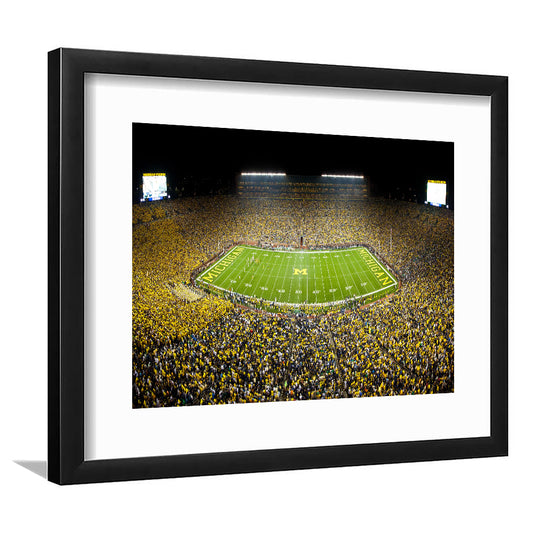 Stadium in Michigan, Stadium Canvas, Sport Art, Gift for him, White Border Framed Art Print Wall Decor