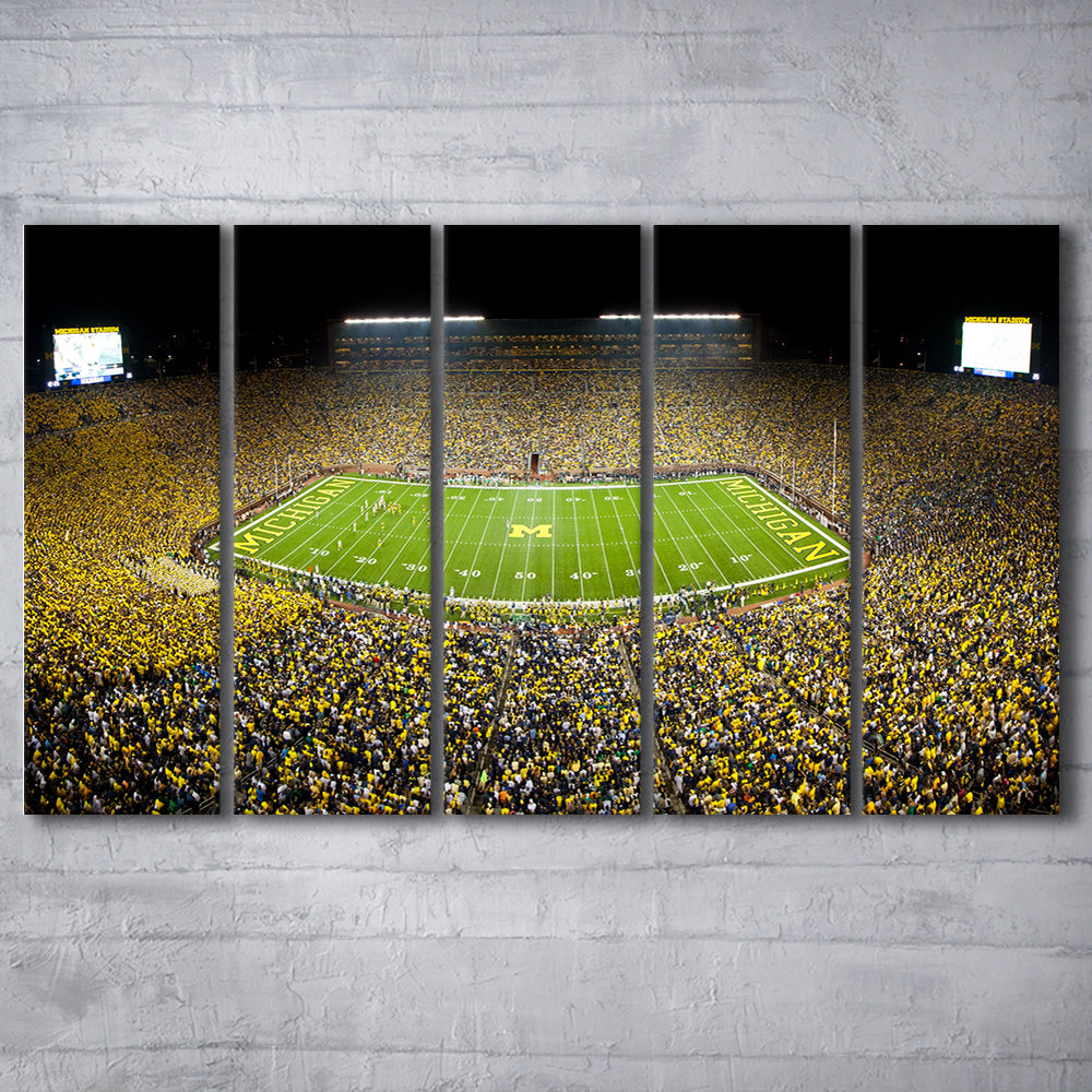 Stadium in Michigan, Stadium Canvas, Sport Art, 5 Panel B, Extra Large Canvas, Canvas Print Wall Art