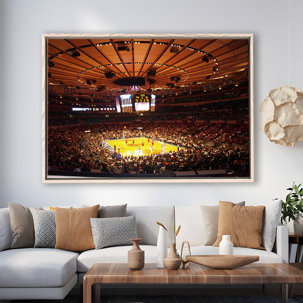 Stadium in New York Madison Garden, Stadium Canvas, Sport Art, Framed Canvas Print Wall Art, Floating Frame