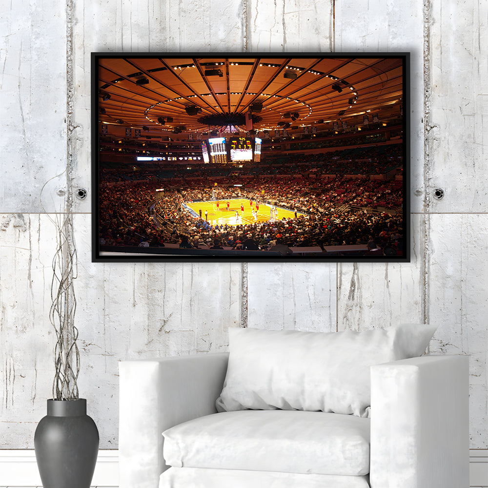 Stadium in New York Madison Garden, Stadium Canvas, Sport Art, Framed Canvas Print Wall Art, Floating Frame