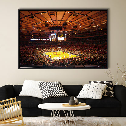 Stadium in New York Madison Garden, Stadium Canvas, Sport Art, Framed Canvas Print Wall Art, Floating Frame