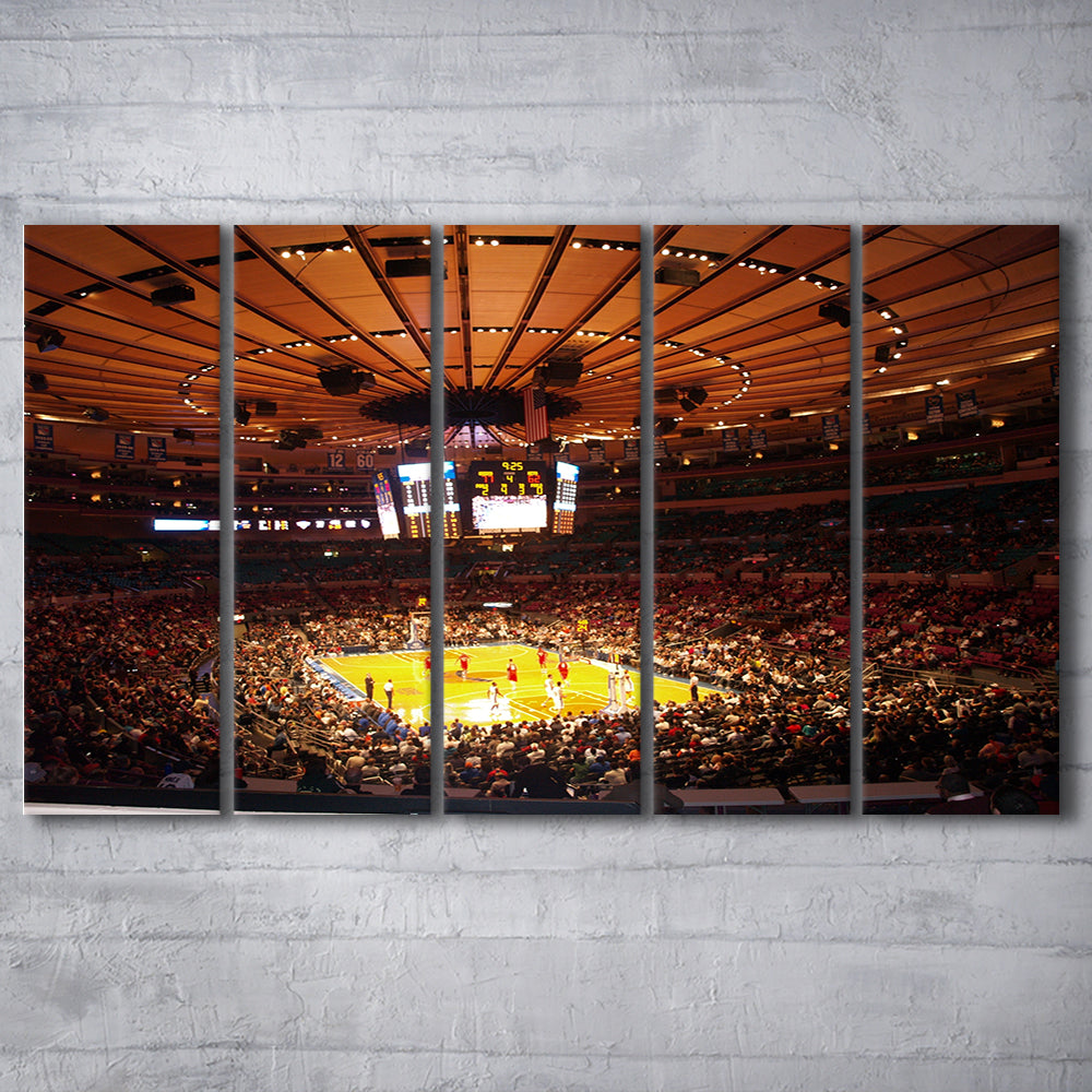 Stadium in New York Madison Garden, Stadium Canvas, Sport Art, 5 Panel B, Extra Large Canvas, Canvas Print Wall Art
