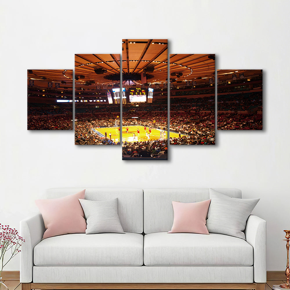 Stadium in New York Madison Garden, Stadium Canvas, Sport Art, Gift for him, 5 Panel, Large Canvas, Canvas Print Wall Art