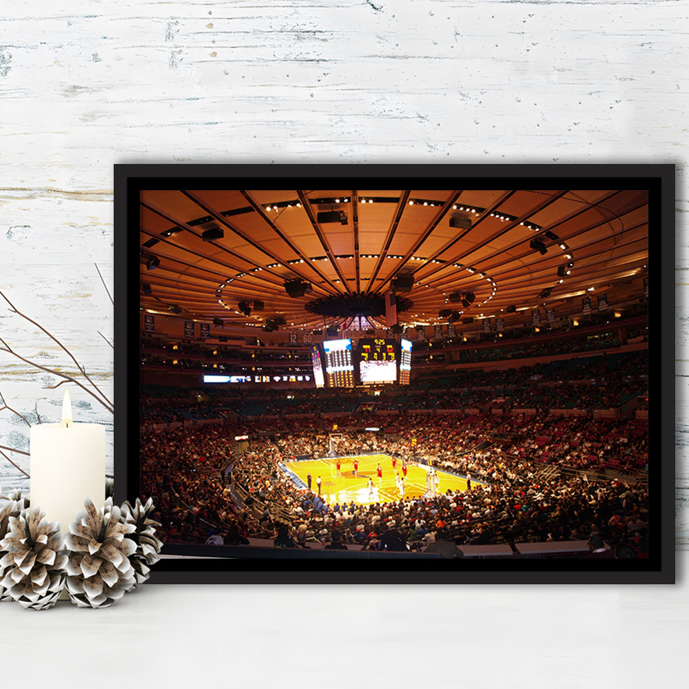 Stadium in New York Madison Garden, Stadium Canvas, Sport Art, Framed Canvas Print Wall Art, Floating Frame