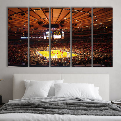 Stadium in New York Madison Garden, Stadium Canvas, Sport Art, 5 Panel B, Extra Large Canvas, Canvas Print Wall Art