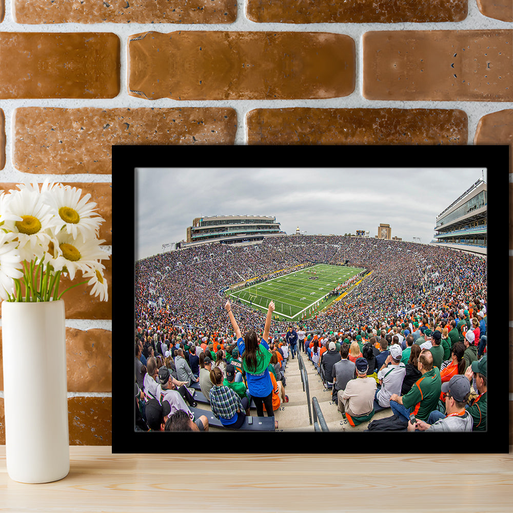 Stadium in Notre Dame, Stadium Canvas, Sport Art, Gift for him, Framed Art Print Wall Decor, Picture Framed