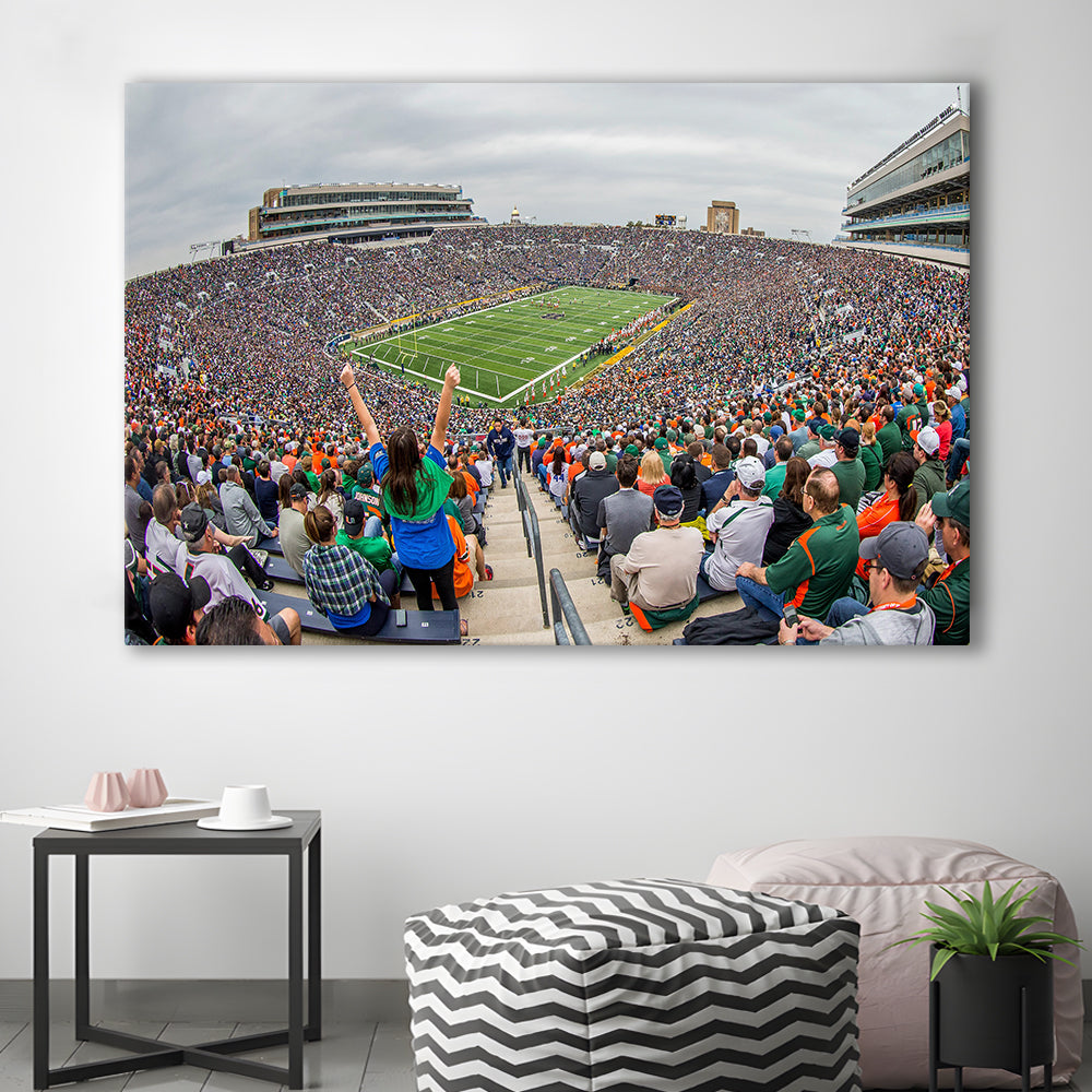 Stadium in Notre Dame, Stadium Canvas, Sport Art, Gift for him, Man Cave Decor, Art Print, Canvas Print Wall Art