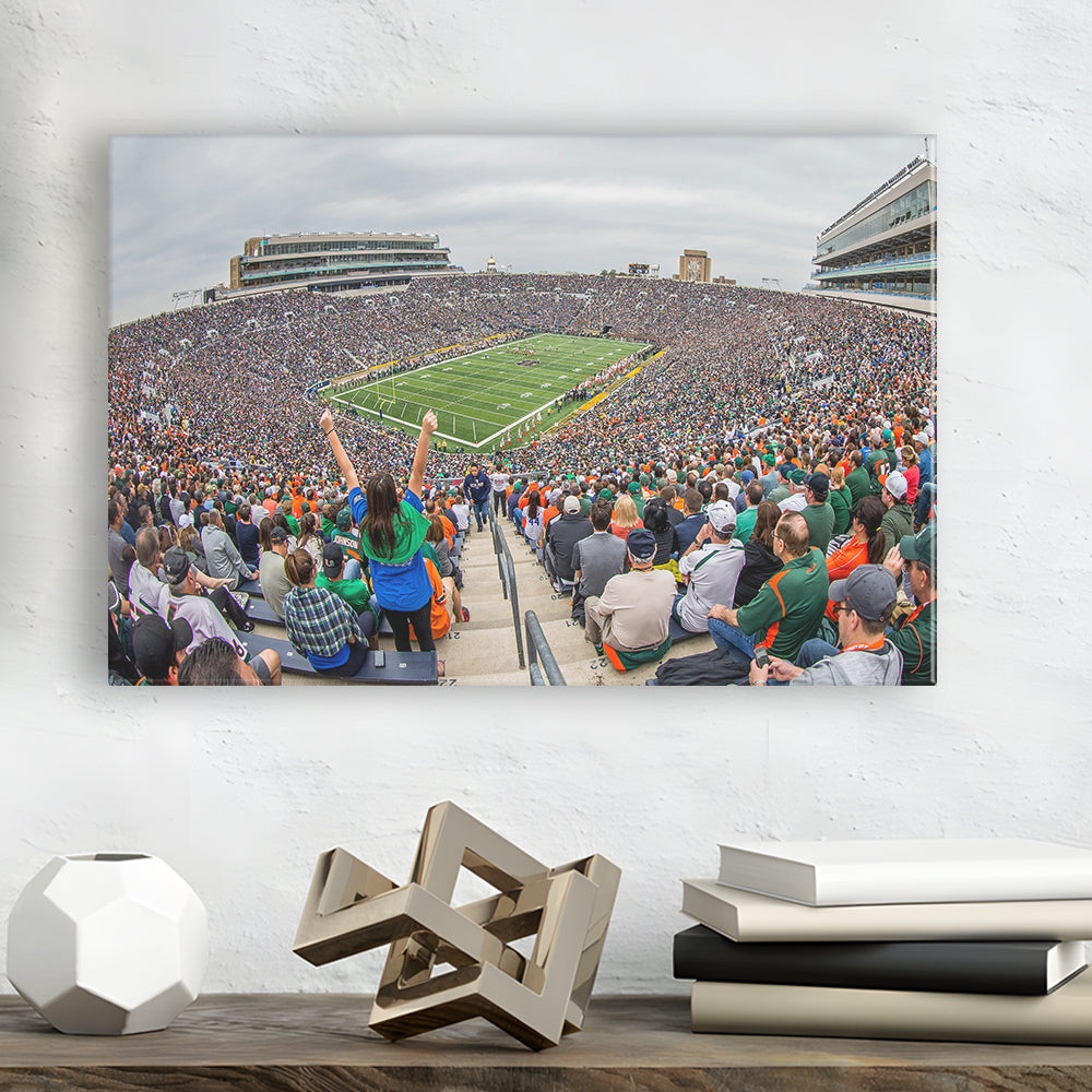 Stadium in Notre Dame, Stadium Canvas, Sport Art, Gift for him, Man Cave Decor, Art Print, Canvas Print Wall Art