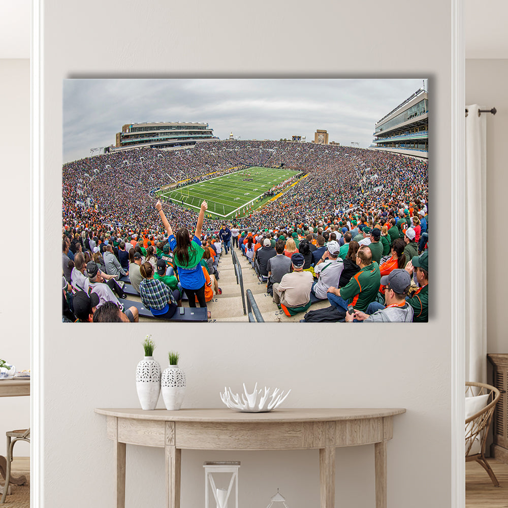 Stadium in Notre Dame, Stadium Canvas, Sport Art, Gift for him, Man Cave Decor, Art Print, Canvas Print Wall Art