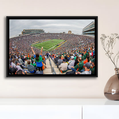 Stadium in Notre Dame, Stadium Canvas, Sport Art, Framed Canvas Print Wall Art, Floating Frame