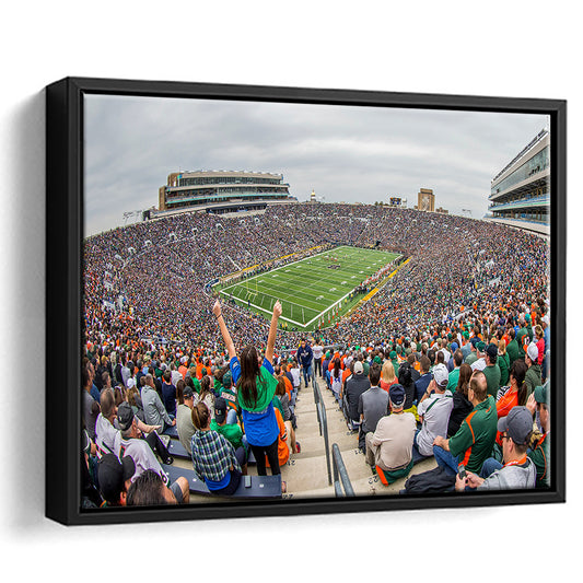 Stadium in Notre Dame, Stadium Canvas, Sport Art, Framed Canvas Print Wall Art, Floating Frame