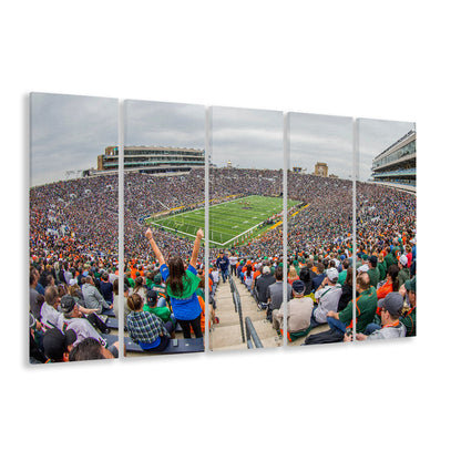 Stadium in Notre Dame, Stadium Canvas, Sport Art, 5 Panel B, Extra Large Canvas, Canvas Print Wall Art