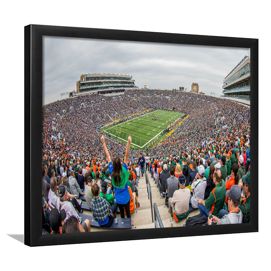 Stadium in Notre Dame, Stadium Canvas, Sport Art, Gift for him, Framed Art Print Wall Decor, Picture Framed