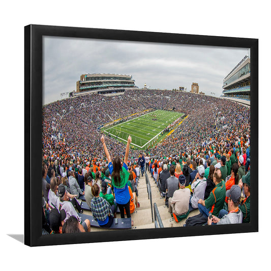 Stadium in Notre Dame, Stadium Canvas, Sport Art, Gift for him, Framed Art Print Wall Decor, Picture Framed