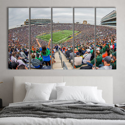 Stadium in Notre Dame, Stadium Canvas, Sport Art, 5 Panel B, Extra Large Canvas, Canvas Print Wall Art