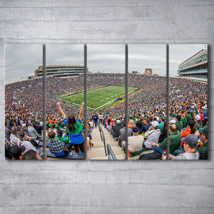 Stadium in Notre Dame, Stadium Canvas, Sport Art, 5 Panel B, Extra Large Canvas, Canvas Print Wall Art