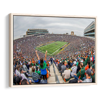 Stadium in Notre Dame, Stadium Canvas, Sport Art, Framed Canvas Print Wall Art, Floating Frame