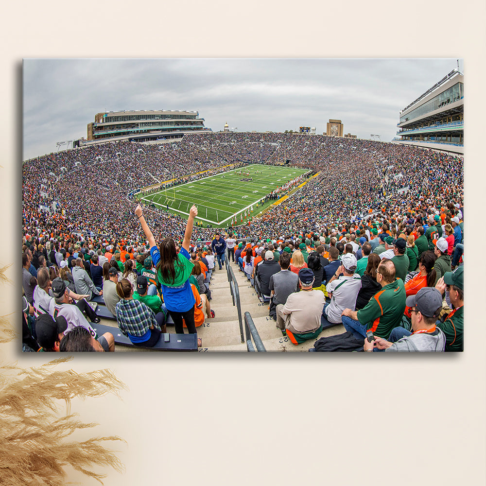 Stadium in Notre Dame, Stadium Canvas, Sport Art, Gift for him, Man Cave Decor, Art Print, Canvas Print Wall Art