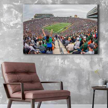 Stadium in Notre Dame, Stadium Canvas, Sport Art, Gift for him, Man Cave Decor, Art Print, Canvas Print Wall Art