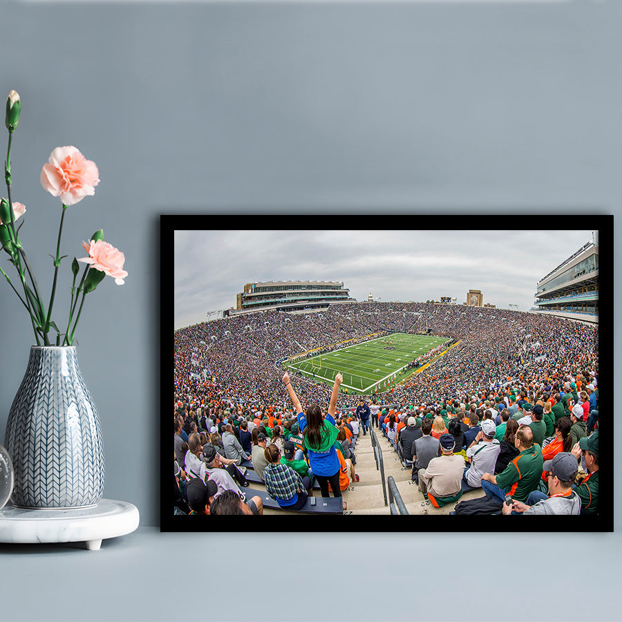 Stadium in Notre Dame, Stadium Canvas, Sport Art, Gift for him, Framed Art Print Wall Decor, Picture Framed