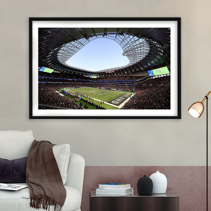 Stadium in Tottenham, Stadium Canvas, Sport Art, Gift for him, White Border Framed Art Print Wall Decor