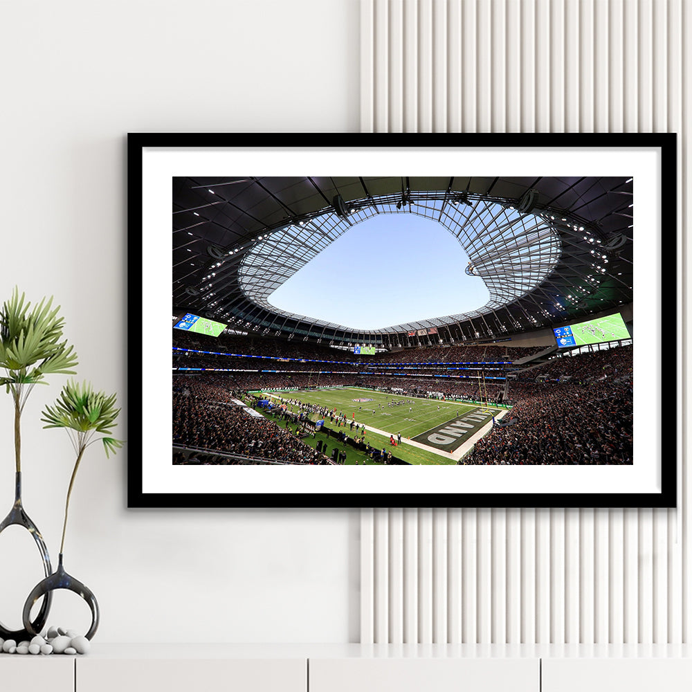 Stadium in Tottenham, Stadium Canvas, Sport Art, Gift for him, White Border Framed Art Print Wall Decor